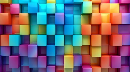 Colorful blocks aligned Wide format