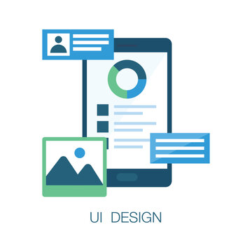 Flat concept icon of mobile ui design, editable vector
