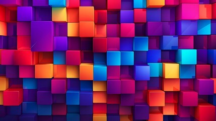 Fototapeta na wymiar Vibrant abstract background pattern tile square color shapes pattern