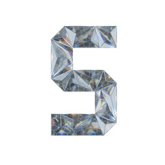 Low Poly 3D Letter S in Diamond Hexagon Texture