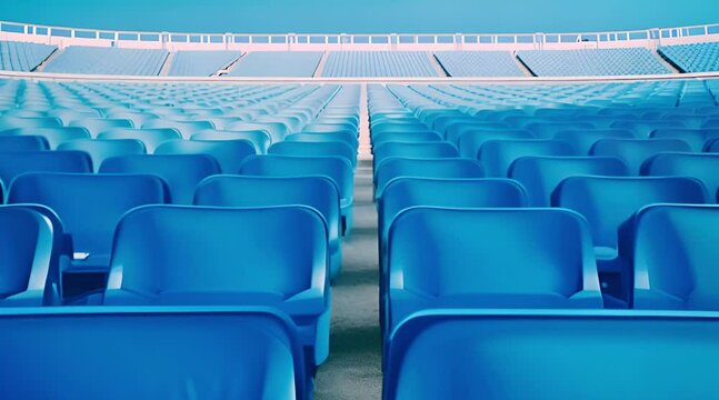 grandstand seats in a sports stadium. empty outdoor arena. fan concept. chairs for spectators