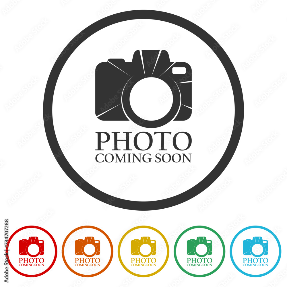 Poster no photo available or missing image. set icons in color circle buttons