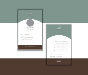 Modern and clean business id card template. professional id card design template