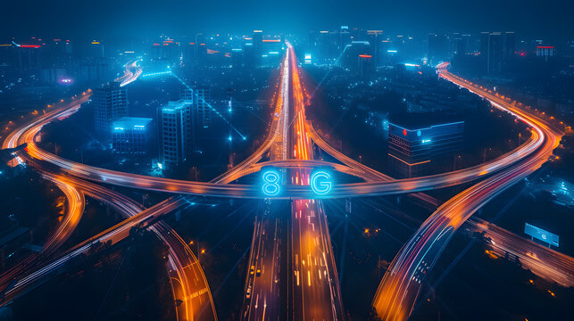 8g network connection, technology background
