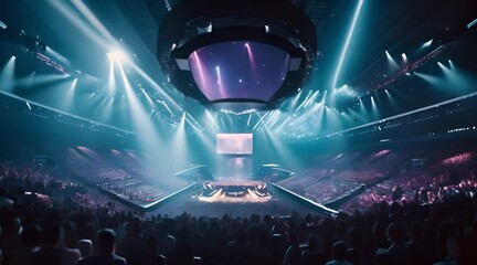 The inside of the E Sports Arena was full, crowds of people sat and watched the event