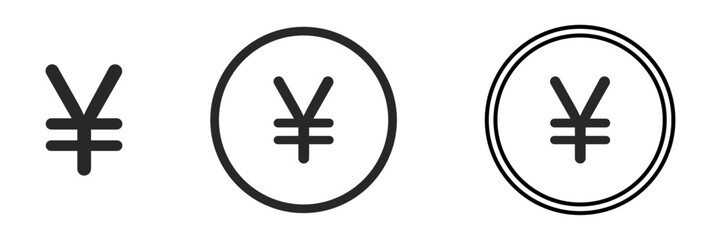 Japan yen currency black sign icon vector Illustration