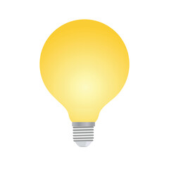 Vintage yellow light bulb, vector illustration
