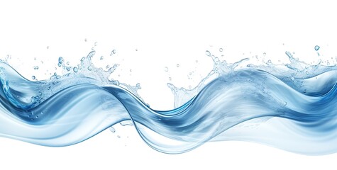 blue water splash on white background