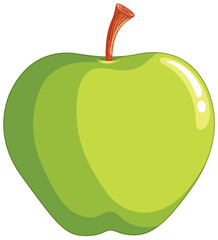 A vibrant vector graphic of a green apple