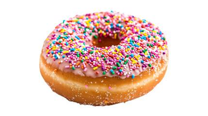 Donut with Sprinkles on Transparent Background