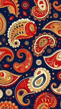 Paisley style colorful background . Vertical background 