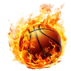 burning basketball ball