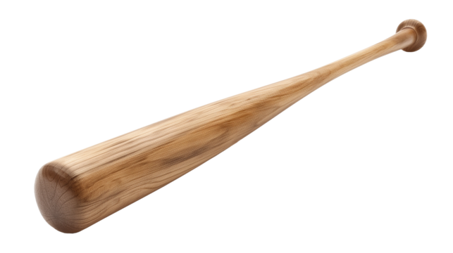 Baseball bat isolated on white transparent background