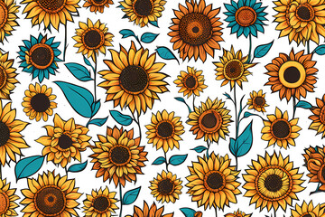 Sunflower sticker pattern