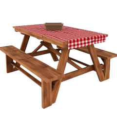 Picnic table PNG Cutout, Generative AI