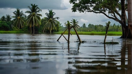 Obraz premium trees on the lake