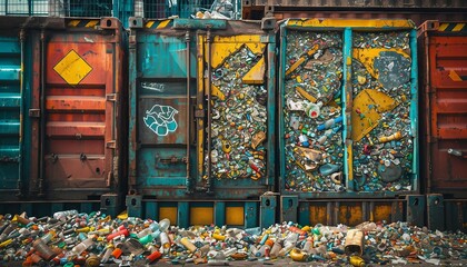 Circular Economy: Recycling and Waste Management, Illustrate the circular economy concept with an image showing recycling facilities, composting systems, AI