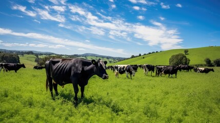field black cows in pasture
