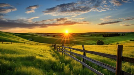 rural farm sunrise