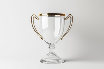 Glass trophy isolated on white background