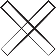 Fototapeta premium Cross, wrong, check mark icon. Editable vector illustration outline stroke. Transparent background. 