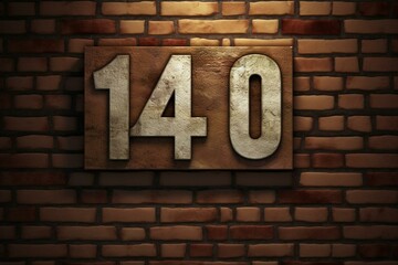 3D render of aged sign on brick wall. Generative AI