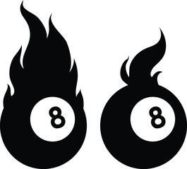 illustration of 8 ball fire