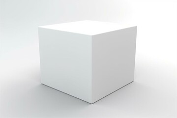 A sealed container: 3D rendering of a white box, separate from its surroundings. Generative AI