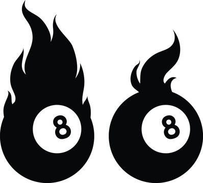 illustration of 8 ball fire