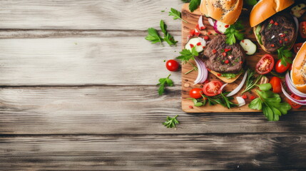 Rustic Steak Sandwich - Sliced beef on artisan bread with fresh greens and herbs.