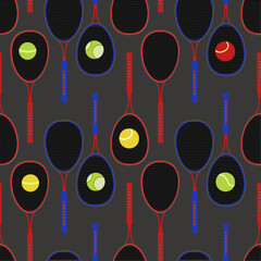 Sports and recreation. Pattern seamless  on a sports theme. Tennis. - 734721849