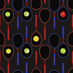 Sports and recreation. Pattern seamless  on a sports theme. Tennis. - 734721859