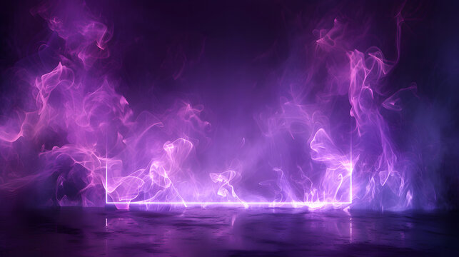 an empty textbox background with magical purple smoke corners on a dark glowing background