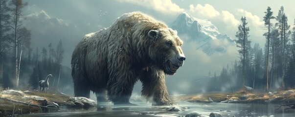 brown bear in the lake