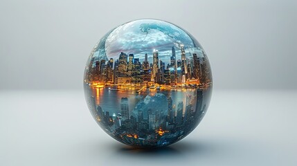 Fototapeta na wymiar earth globe with reflection