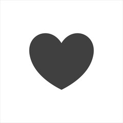 Heart icon. Isolated over white background. Love symbol.