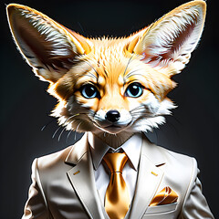 Fennec Fox in Colorful Attire: The Glamorous World of Animal Fashion.(Generative AI)