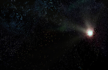 Space wallpaper and background. Universe with stars, constellations, galaxies, nebulae and gas and...