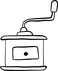 coffee grinder hand drawn cafe vector