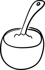 sugar bowl hand drawn cafe vector
