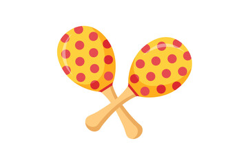 Maracas Musical Instrument Flat Sticker Design