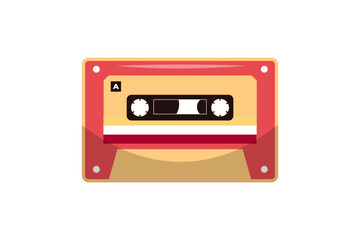 Cassette Musical Instrument Flat Sticker Design