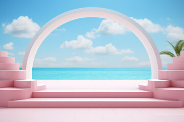 Obraz na płótnie Canvas View of ocean through window. Suitable for travel, relaxation, or coastal themes