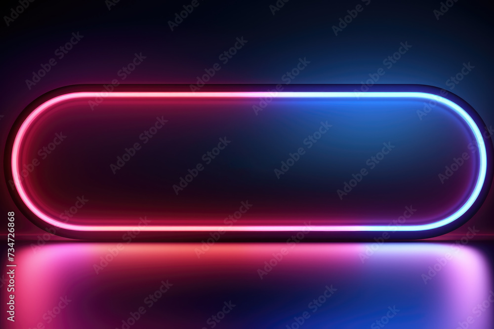 Poster vibrant neon sign illuminating dark surface. perfect for adding pop of color and excitement to any p
