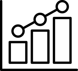 Bar graph line icon. Graph, Line, Bar, Chart, Diagram, Report, Statistics. Business graphs and charts icons. Business infographics. Statistic data, charts, vector