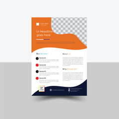 Brochure design. Flyer template design. Abstract business flyer. Corporate business flyer template design. Unique flyer design. Flyer A4 vector template