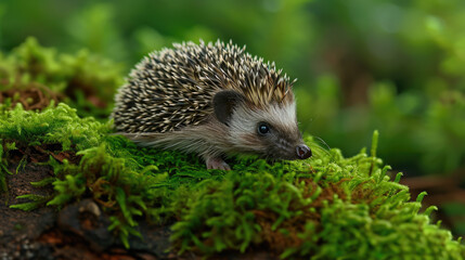 Fototapeta premium Picture of small hedge sitting on top of lush green forest. Perfect for nature enthusiasts or landscaping projects