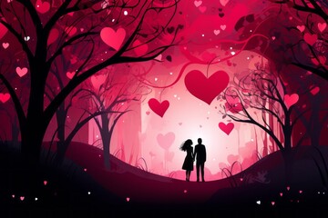 illustration for valentine's day , couple in love