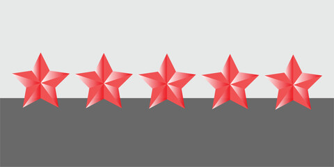 Five stars customer product rating review flat icon for apps and websites