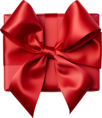 Luxury red gift box with red bow